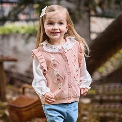 Dave&Bella Girls Autumn Cotton Cute Flower Sleeveless Vest Top