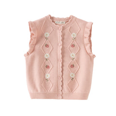 Dave&Bella Girls Autumn Cotton Cute Flower Sleeveless Vest Top