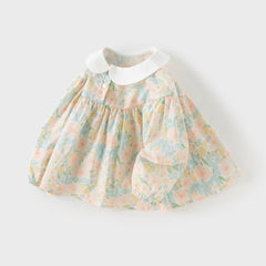 Dave&Bella Toddler Girls Autumn Floral Print Cotton Shirts Tops