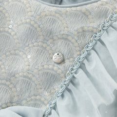 Dave&Bella Girls Autumn Elegance Grey Blue Mesh Charming Princess Dress