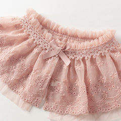 Dave&Bella Girls Autumn Sweet Pink A-line Princess Mesh Dress with Cape