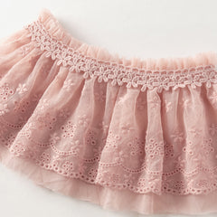 Dave&Bella Girls Autumn Sweet Pink A-line Princess Mesh Dress with Cape