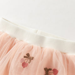 Dave&Bella Toddler Girls Autumn Sweet Pearl White Tulle Mesh Skirt Pants