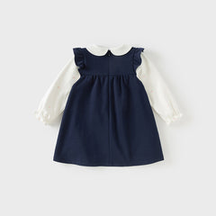 Dave&Bella Girls Autumn Elegance Fake-two-piece Long Sleeve Dress