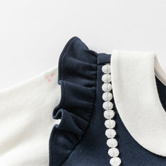 Dave&Bella Girls Autumn Elegance Fake-two-piece Long Sleeve Dress