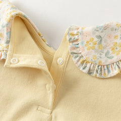 Dave&Bella Girls Autumn Yellow Cotton Sweet Peplum Sweatshirt Top