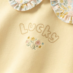 Dave&Bella Girls Autumn Yellow Cotton Sweet Peplum Sweatshirt Top