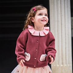 Dave&Bella Toddler Girls Autumn Sweet Cotton Red Coats