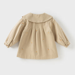 Dave&Bella Toddler Girls Autumn Khaki Outdoor Trench Coats