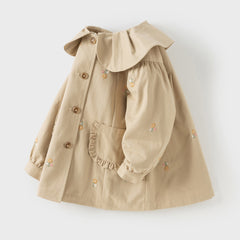 Dave&Bella Toddler Girls Autumn Khaki Outdoor Trench Coats