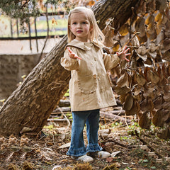Dave&Bella Toddler Girls Autumn Khaki Outdoor Trench Coats