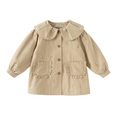 Dave&Bella Toddler Girls Autumn Khaki Outdoor Trench Coats
