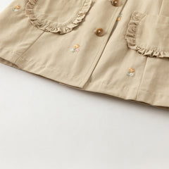 Dave&Bella Toddler Girls Autumn Khaki Outdoor Trench Coats