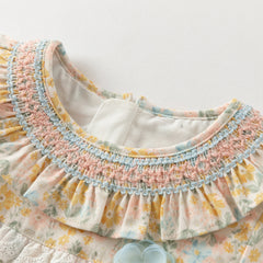 Dave&Bella Girls Autumn Cotton Floral Long Sleeve A-line Princess Dress