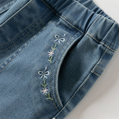 Dave&Bella Girls Autumn Sweet Jeans Denim Blue Pant