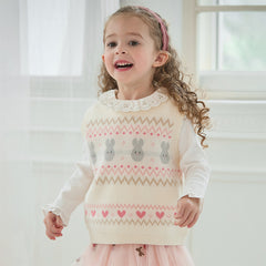 Dave&Bella Girls Autumn Beige Cute Toddler Vest Tops