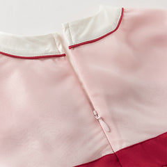 Dave&Bella Girls Autumn Adorable Drak Red Chinese Style Hanfu Mesh Princess Dress