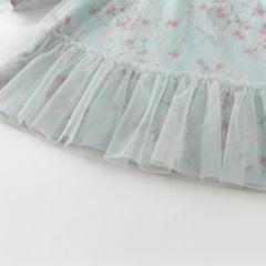 Dave&Bella Girls Autumn Elegance Chinese Style Mesh Floral A-line Party Dress