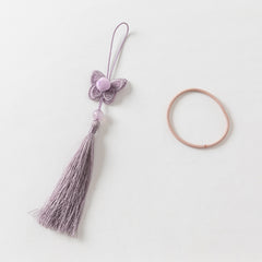 Dave&Bella Girls Autumn Purple Flora Chinese Style Noble Mesh A-line Dress