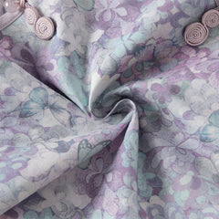 Dave&Bella Girls Autumn Purple Flora Chinese Style Noble Mesh A-line Dress