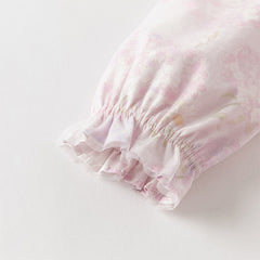 Dave&Bella Girls Autumn Hydrangea Print Mesh Chinese Style A-line Princess Dress