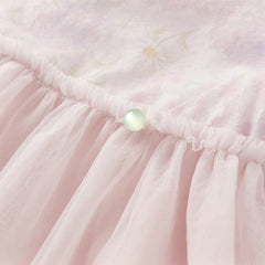 Dave&Bella Girls Autumn Hydrangea Print Mesh Chinese Style A-line Princess Dress