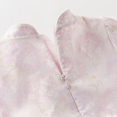 Dave&Bella Girls Autumn Hydrangea Print Mesh Chinese Style A-line Princess Dress