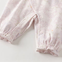 Dave&Bella Girls Autumn Cotton Hydrangea Print One-piece Crawling Suit Romper
