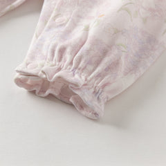 Dave&Bella Girls Autumn Cotton Hydrangea Print One-piece Crawling Suit Romper