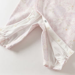 Dave&Bella Girls Autumn Cotton Hydrangea Print One-piece Crawling Suit Romper