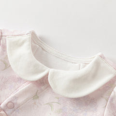 Dave&Bella Girls Autumn Cotton Hydrangea Print One-piece Crawling Suit Romper