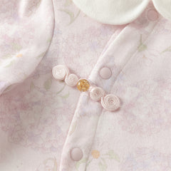 Dave&Bella Girls Autumn Cotton Hydrangea Print One-piece Crawling Suit Romper