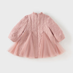 Dave&Bella Toddler Girls Autumn Noble Pink A-line Princess Mesh Dress