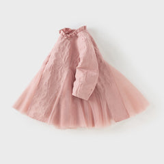 Dave&Bella Toddler Girls Autumn Noble Pink A-line Princess Mesh Dress