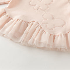 Dave&Bella Toddler Girls Autumn Sweet Pink Mesh Dress-style Sweatshirts Tops