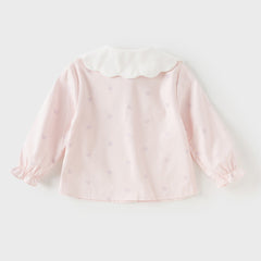 Dave&Bella Girls Autumn Cotton Sweet Pink Butterfly Print Shirts Top