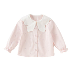 Dave&Bella Girls Autumn Cotton Sweet Pink Butterfly Print Shirts Top
