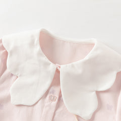 Dave&Bella Girls Autumn Cotton Sweet Pink Butterfly Print Shirts Top