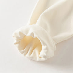 Dave&Bella Kids Girls Autumn Cotton Pearl White Sweet T-shirt Tops