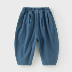 Dave&Bella Toddler Girls Autumn Denim Blue Loose Causal Jeans Pants