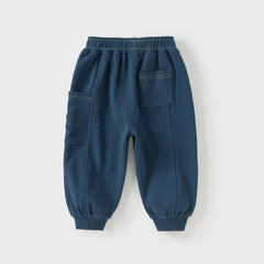 Dave&Bella Boys Autumn Outdoor Drawstring Dark Blue Sweatpants
