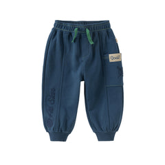 Dave&Bella Boys Autumn Outdoor Drawstring Dark Blue Sweatpants