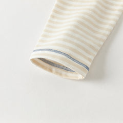 Dave&Bella Toddler Boys Autumn Cotton Apricot Striped T-shirts Tops