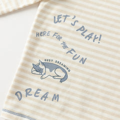 Dave&Bella Toddler Boys Autumn Cotton Apricot Striped T-shirts Tops