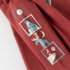 Dave&Bella Toddler Boys Autumn Red Playful Cotton T-shirt Tops