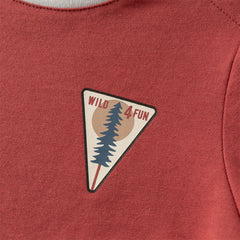 Dave&Bella Toddler Boys Autumn Red Playful Cotton T-shirt Tops