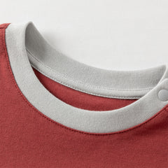 Dave&Bella Toddler Boys Autumn Red Playful Cotton T-shirt Tops