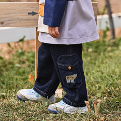 Dave&Bella Toddler Boys Autumn Denim Blue Long Jeans Pants