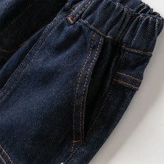 Dave&Bella Toddler Boys Autumn Denim Blue Long Jeans Pants