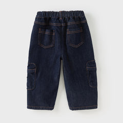 Dave&Bella Toddler Boys Autumn Denim Blue Long Jeans Pants